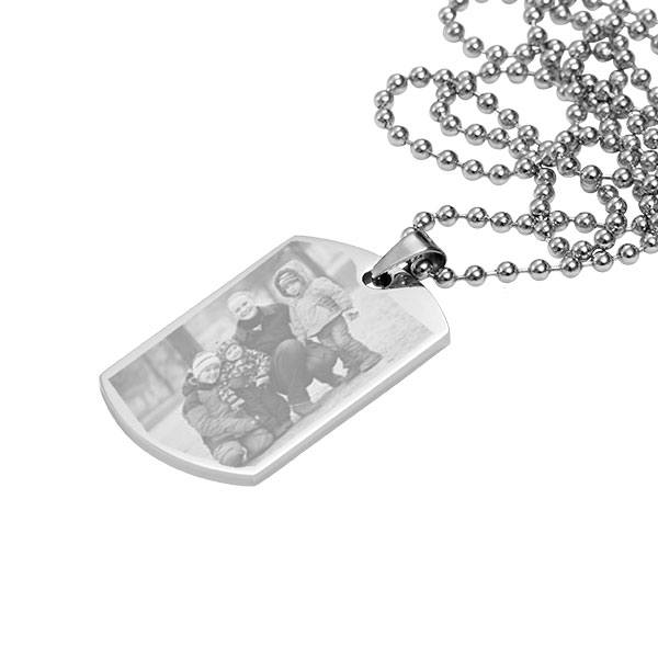 Dogtag halskæde med graveret foto - miniCREATIVE