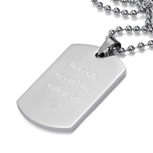 Dogtag halskæde med graveret tekst - miniCREATIVE